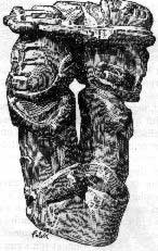 deux statuettes en pierre : p&ouml;mdo
