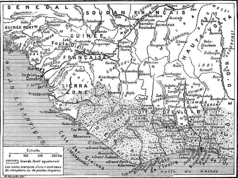 Carte de la Guin&eacute;e fran&ccedil;aise