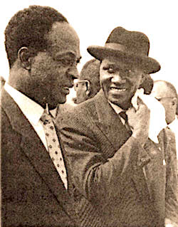 President Sekou Toure -portant un chapeau melon - et Premier ministre Kwame Nkrumah, Conakry 1959 President Sekou Toure -portant un chapeau melon - et Premier ministre Kwame Nkrumah, Conakry 1959